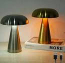 Luminária Abajur de Mesa Cogumelo Portátil Metálico