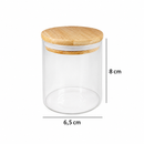 Kit 6 Potes Herméticos com Tampa de Bambu
