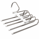 Kit de Cabides Organizadores de Calças 5 em 1 Retrátil em Aço Inox – Economize Espaço no Seu Guarda-Roupa