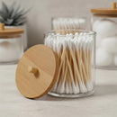 Potes de Acrílico com Tampa de Bambu para Organização de Banheiro | Orville Decor