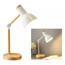 Luminária De Mesa Retratil Wood Com Base De Madeira