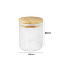 Kit 12/6 Potes de Vidro 200ml com Tampa Bambu Hermética - Porta Mantimentos Pequeno para Especiarias e Grãos