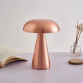 Luminária Abajur de Mesa Cogumelo Portátil Metálico