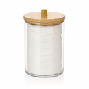 Potes de Acrílico com Tampa de Bambu para Organização de Banheiro | Orville Decor