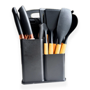 Kit Conjunto De 19 Peças Utensílios Cozinha Silicone Tabua Cor Preto