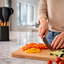 Kit Conjunto De 19 Peças Utensílios Cozinha Silicone Tabua Cor Preto