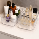 Kit Caixa de Armazenamento Decorativa Transparente Com Alça Organizador Banheiro Cozinha Multiuso