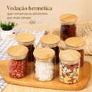 Kit  6 Potes Herméticos com Bambu